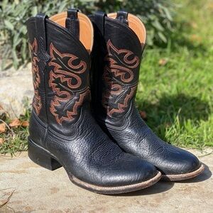 Ferrini western boots  size 9.5D black round toe roper mid calf leather